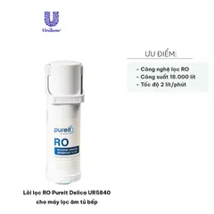 Lõi lọc RO Pureit Delica UR5840 cho máy lọc âm tủ bếp - Loại bỏ 99% mối nguy hại trong nước, công suất 18.000L, thiết kế nhỏ gọn