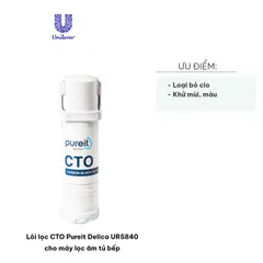 Lõi lọc CTO Pureit Delica UR5840 cho máy lọc nước âm tủ bếp - Loại bỏ clo, mùi, vị lạ, nước sạch tinh khiết, tuổi thọ 8-12 tháng