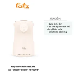 Máy Đun và Hâm Nước Pha Sữa Fatzbaby Smart 4 - Thiết Kế Hiện Đại, Dung Tích 2 Lít, Chức Năng Khử Clo và Giữ Nhiệt Thông Minh