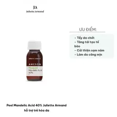 Peel Mandelic Acid 40% Juliette Armand 50ml - Tẩy Da Chết Hỗ Trợ Trẻ Hóa Làn Da, Cải Thiện Nếp Nhăn, Thâm Mụn, Duy Trì Độ Ẩm