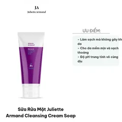 Sữa Rửa Mặt Juliette Armand Cleansing Cream Soap 210ml - Dạng Kem Làm Sạch Dịu Nhẹ Cho Mọi Loại Da, Không Kích Ứng, Độ pH Trung Tính