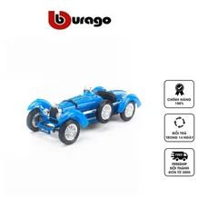 Mô hình xe Bugatti Type 59 1934 tỉ lệ 1:18 Bburago - Xe mô hình kim loại đúc cao cấp, bánh xe đánh lái, quà tặng ấn tượng cho tín đồ xe hơi.