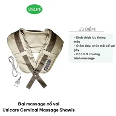 Đai Massage Cổ Vai Unicare - Thiết Bị Massage Rung Nhiệt 9 Chương Trình Giảm Nhức Mỏi Cổ Vai Gáy, Thiết Kế Dễ Sử Dụng
