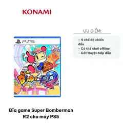 Đĩa game Super Bomberman R2 cho PS5 - Trò chơi hành động với nhiều chế độ hấp dẫn, chơi đơn và online, chiến đấu cùng bạn bè và gia đình