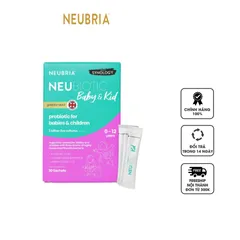 Men vi sinh Neubria Neubiotic Baby & Kid Hỗ Trợ Tiêu Hóa Cho Bé 0-12 Tuổi - Hộp 30 Gói Chất Xơ Hòa Tan, Không Gluten
