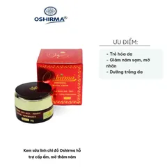Kem Sữa Linh Chi Đỏ Oshirma - Dưỡng Ẩm, Mờ Thâm Nám, Chống Lão Hóa Da Tự Nhiên - Hũ 30g
