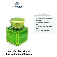 Kem Nén Nhân Sâm Trẻ Hóa Da Oshirma Ginseng 10g - Dưỡng Ẩm, Ngăn Ngừa Nếp Nhăn, Phù Hợp Cho Mọi Loại Da