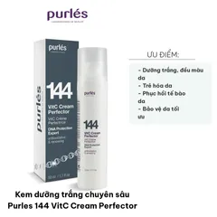 Kem Dưỡng Trắng Chuyên Sâu Purles 144 VitC Cream Perfector - Chống Nám Tàn Nhang, Tăng Cường Độ Sáng, Dưỡng Ẩm Chuyên Biệt Cho Da Trưởng Thành
