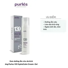 Kem Dưỡng Ẩm Purles 139 HydraCalm Cream-Gel 50ml - Giúp Làm Dịu Da Kích Ứng Sau Laser, Dưỡng Ẩm Hiệu Quả