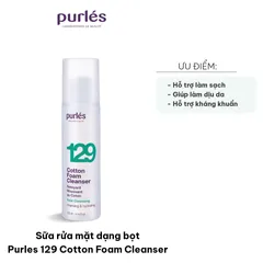 Sữa Rửa Mặt Dạng Bọt Purles 129 Cotton Foam Cleanser 125ml - Làm Sạch Dịu Nhẹ, Duy Trì Độ Ẩm, Phù Hợp Da Nhạy Cảm
