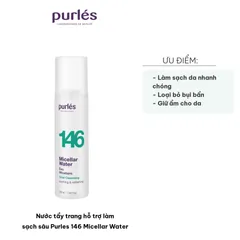 Nước Tẩy Trang Purles 146 Micellar Water 200ml - Làm Sạch Sâu, Dành Cho Da Nhạy Cảm, Không Chứa Paraben, Dầu Khoáng