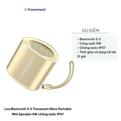 Loa Bluetooth 5.3 Tronsmart Nimo Mini Speaker 5W Chống Nước IPX7 - Âm Thanh 360 Độ, Di Động, Thời Gian Phát 12 Giờ