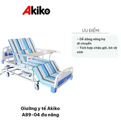 Giường Y Tế Đa Năng Akiko A89-04 - Tích Hợp Chậu Gội Đầu, Khung Thép Sơn Tĩnh Điện, Dễ Dàng Điều Chỉnh và Vệ Sinh