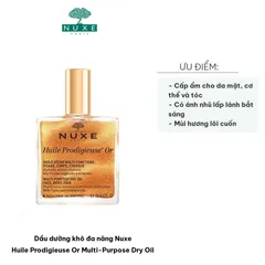 Dầu Dưỡng Khô Đa Năng Nuxe Huile Prodigieuse Or 100ml - Dưỡng Ẩm Toàn Diện Cho Da Mặt, Cơ Thể và Tóc