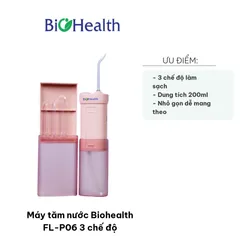 Máy Tăm Nước Biohealth FL-P06 3 Chế Độ - Vệ Sinh Răng Miệng Sâu, Dung Tích 200ml, Thiết Kế Nhỏ Gọn, Chống Nước IPX7