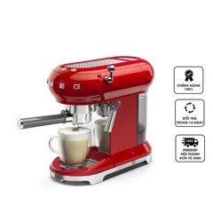 Máy Pha Cà Phê Thông Minh Smeg ECF01RDEU - Espresso Cappuccino Latte 1350W, Thiết Kế Đỏ Sang Trọng, Công Nghệ Gia Nhiệt Tiên Tiến