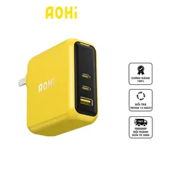 Củ Sạc Nhanh AOHi Magcube PD 140W - 3 Cổng USB (2C + 1A) Công Nghệ GaN+ Tỏa Nhiệt Thấp, Sạc Nhanh Đa Dụng Cho Điện Thoại và Thiết Bị điện tử