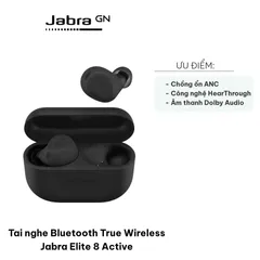 Tai nghe Bluetooth True Wireless Jabra Elite 8 Active - Âm thanh Dolby Audio sống động, Khử tiếng ồn ANC, Chống nước IP68, Thời gian sử dụng 56 giờ
