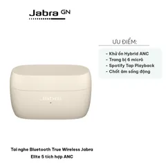 Tai nghe Bluetooth True Wireless Jabra Elite 5 - Chống ồn ANC, Âm thanh sống động, Thời gian sử dụng 36 giờ, Kết nối Bluetooth 5.2
