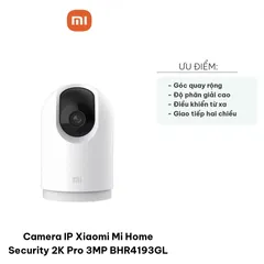 Camera IP Xiaomi Mi Home Security 2K Pro 3MP - Quay 360 Độ, Tầm Nhìn 10m, Độ Phân Giải Cao - Giám Sát An Ninh Hiệu Quả