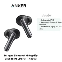 Tai Nghe Bluetooth Không Dây Anker Soundcore Life P3i - A3993, Âm Thanh Tuyệt Vời, Chống Ồn Chủ Động, IPX5, 22 Chế Độ EQ