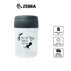 Hộp cơm giữ nhiệt Inox 380ml kèm muỗng gập Zebra Forest Collection - Đựng thức ăn bé gọn, chất liệu bền bỉ, an toàn sức khỏe.