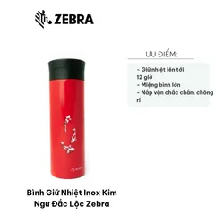 Bình Giữ Nhiệt Inox Kim Ngư Đắc Lộc Zebra - Giữ Nóng Lạnh Đến 12 Giờ, Món Quà Ý Nghĩa Cho Sức Khỏe và Tài Lộc