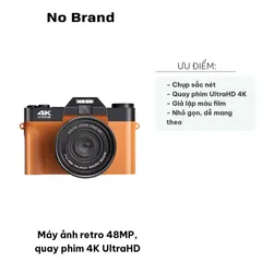 Máy Ảnh Retro 48MP - Quay Phim 4K UltraHD, Ống Kính WideLens và Chế Độ Slow-motion, Thích Hợp Chụp Ảnh Du Lịch và Selfie