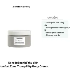 Kem dưỡng thể Comfort Zone Tranquillity Body Cream 180ml - Dưỡng ẩm, làm mềm da, hương hoa hồng và phong lữ, phù hợp cho mọi loại da