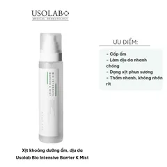 Xịt Khoáng Dưỡng Ẩm Usolab Bio Intensive Barrier K Mist 150ml - Làm Dịu Da, Cấp Ẩm Nhanh Chóng, Phù Hợp Với Da Nhạy Cảm