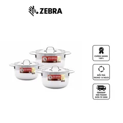 Bộ Nồi Inox 3 Đáy Zebra Extra Infinity - Sang Trọng, Dùng Được Cho Mọi Loại Bếp, Chất Liệu Inox SUS 304 Cao Cấp