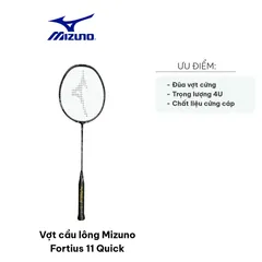 Vợt cầu lông Mizuno Fortius 11 Quick - Thể Thao Cao Cấp Chuyên Nghiệp, Lối Chơi Nhanh Tấn Công, Độ Cứng Cao, Thiết Kế Nặng Đầu