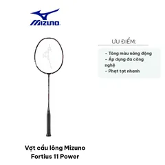 Vợt cầu lông Mizuno Fortius 11 Power - Thiết kế đen nhám, công nghệ truyền lực mạnh mẽ, phù hợp cho vận động viên chuyên nghiệp
