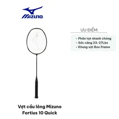 Vợt cầu lông Mizuno Fortius 10 Quick - Phản tạt tốc độ nhanh, linh hoạt cho người chơi chuyên nghiệp, thiết kế đen vàng nổi bật
