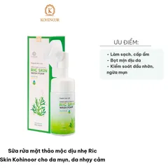 Sữa Rửa Mặt Thảo Mộc Dịu Nhẹ Ric Skin Kohinoor 100ml - Dành Cho Da Mụn, Da Nhạy Cảm, Làm Sạch & Dưỡng Ẩm Tự Nhiên