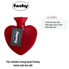Túi Chườm Nóng Lạnh Fashy Hình Trái Tim Đỏ - Dung Tích 700ml, Chất Liệu PVC An Toàn, Giảm Đau Nhức, Giữ Nhiệt Lâu Dài