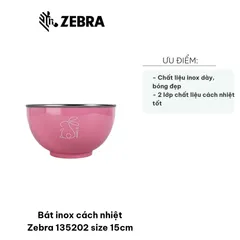 Bát inox cách nhiệt Zebra 135202 15cm - Đồ ăn nóng/lạnh, thiết kế trẻ trung, chống bỏng tay, bền đẹp, thích hợp cho gia đình