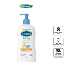 Sữa Tắm Gội Trẻ Em Cetaphil Baby 400ml - Chứa Hoa Cúc Hữu Cơ, Dịu Nhẹ, Không Kích Ứng, An Toàn Cho Da Nhạy Cảm.