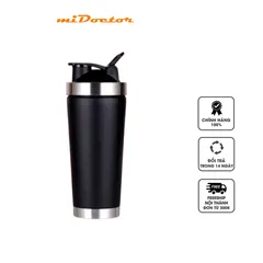 Bình Lắc Inox Shaker miDoctor 750ml - Giữ Nhiệt 6-12h, có Quả Lắc Chuyên Dụng Cho Người Tập Gym, Thể Hình
