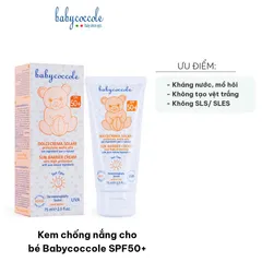 Kem Chống Nắng Dành Cho Bé Babycoccole SPF50+ - An Toàn Từ Thiên Nhiên, Không Paraben, Dưỡng Ẩm, Chống Nước - 75ml