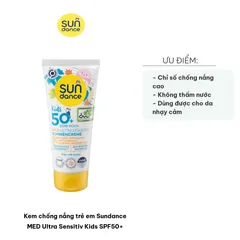 Kem Chống Nắng Trẻ Em Sundance MED Ultra Sensitiv Kids SPF50+ - Dưỡng Ẩm, Bảo Vệ Da Nhạy Cảm, Không Chứa Octocrylene, 100ml