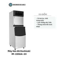 Máy Làm Đá Hoshizaki IM-220AA-23 - Công Nghệ Tiên Tiến, Sản Xuất 160kg Đá/24h, Thép Không Gỉ Bền Bỉ, Thích Hợp Cho Nhà Hàng và Quầy Bar