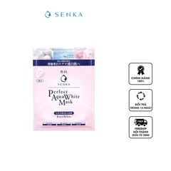 Set 7 Miếng Mặt Nạ Senka Perfect Aqua White Mask Extra White - Dưỡng Sáng Da, Mờ Vết Thâm, Chiết Xuất Tơ Tằm & Hoa Hồng