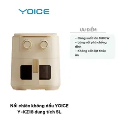 Nồi Chiên Không Dầu YOICE Y-KZ18 5L - Công Suất 1500W, Thiết Kế Hiện Đại, Chín Giòn Không Cần Lật