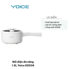 Nồi điện đa năng 1.5L Yoice DZG36 - Mini Chiên Xào Nấu Lẩu Cách Nhiệt Dễ Dàng Sử Dụng, Phù Hợp Cho Gia Đình Nhỏ