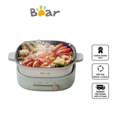 Nồi Lẩu Điện Đa Năng Bear DHG-D40F3 1500W Màu Xanh Mint - Thiết Kế Sang Trọng, Dung Tích Lớn 4 Lít, Dễ Dàng Vệ Sinh