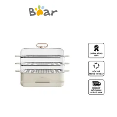 Nồi Hấp 3 Tầng Đa Năng Bear SB-NH12L 12L - Chế Độ Hấp Hải Sản, Thịt, Bánh Bao, Giữ Nhiệt Tự Động, Dễ Dàng Sử Dụng