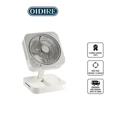 Quạt Tích Điện Gấp Gọn Oidire ODI-MF12 - Có Điều Khiển Từ Xa, Dung Lượng Pin 4000mAh, Thời Gian Sử Dụng 8 Giờ, Tiện Dụng Đi Dã Ngoại