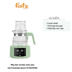 Máy đun và hâm nước pha sữa Fatzbaby Quick 14 FB3101RS - Chức năng giữ ấm 48 giờ, hẹn giờ, dung tích 1.2L, điều khiển LED cảm ứng