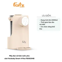 Máy Đun và Hâm Nước Pha Sữa Fatzbaby Smart 4 Plus 2000ml - Thiết Kế Hiện Đại, An Toàn Với Khóa Trẻ Em, Điều Khiển Cảm Ứng LED